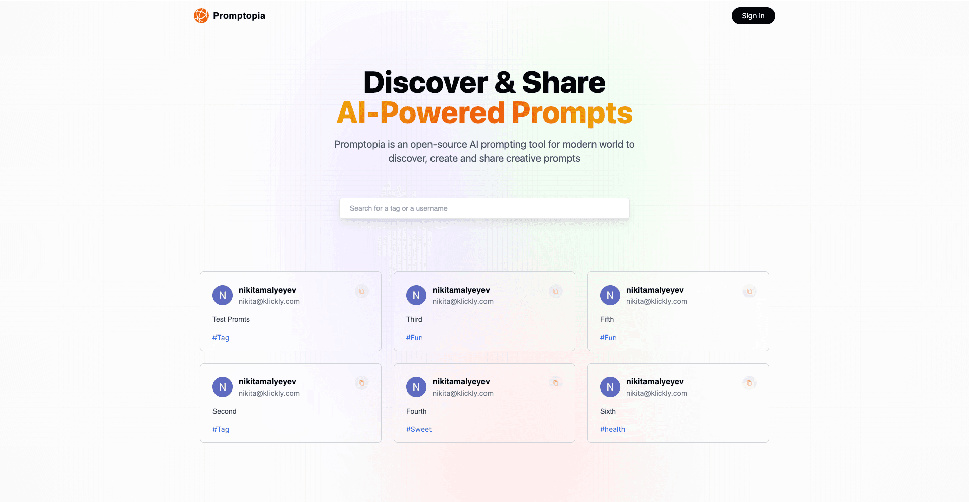 AI Promt Sharing App